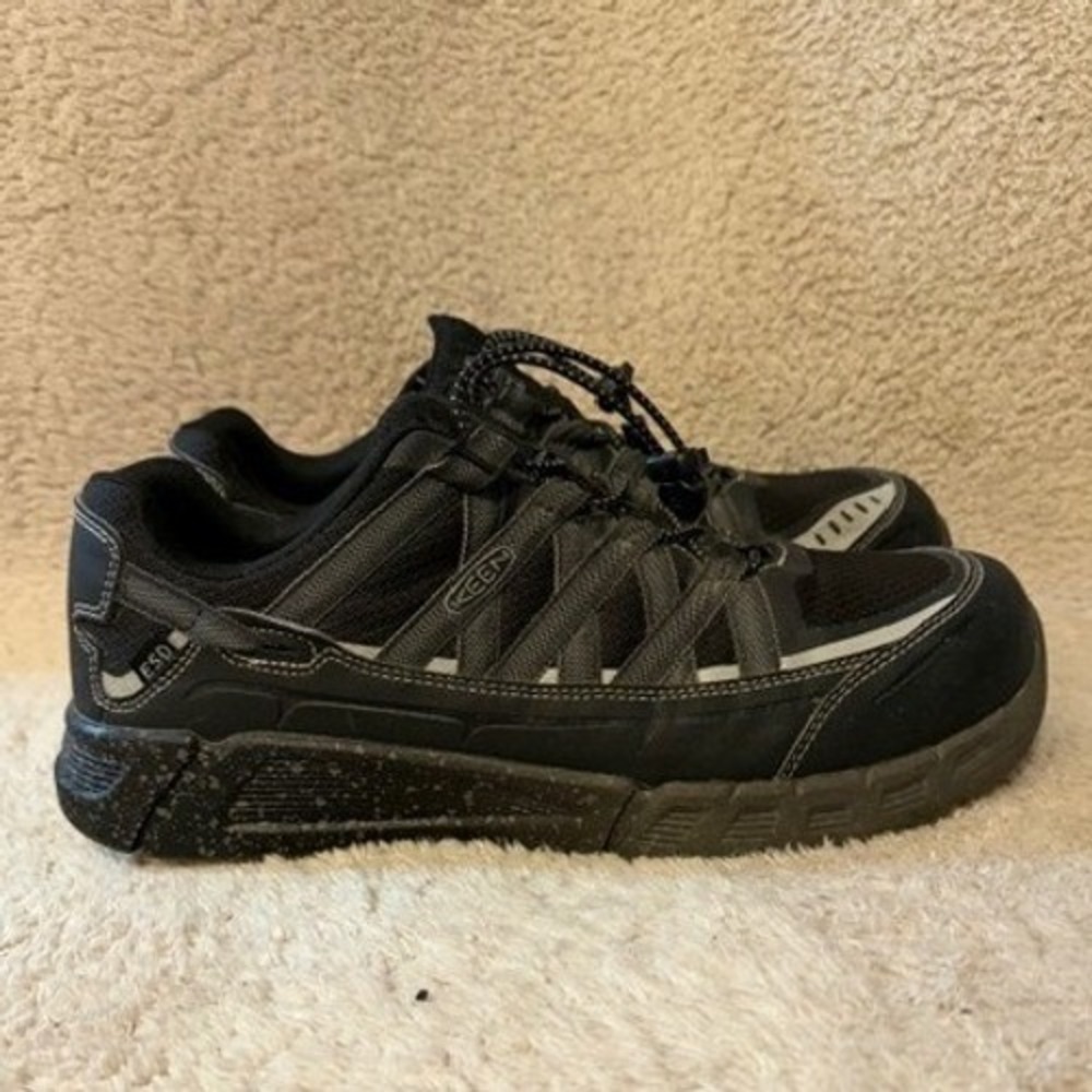 KEEN Utility Sparta ESD Aluminum Toe Work Shoes Mens 11EE Black Grey 1018788